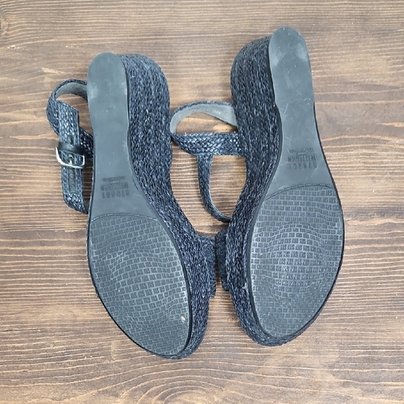 Stuart Weitzman Black Barbados Raffia Platform Sandals - Size 8.5 - Picture 10 of 13